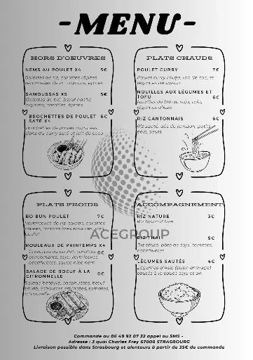 Cartes de menus / restaurants